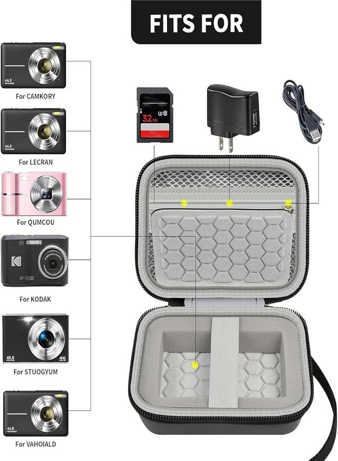 كومكيس حقيبة حمل وحماية من كومكيس للكاميرات الرقمية، متوافقة مع كاميرات كامكوري/كوداك بيكسبرو/كانون باور شوت إلف 180/190/سوني DSCW800 وDSCW830 للسفر - أسود - Image 2